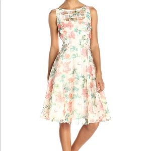Julian Taylor Floral Printed Full Skirt Dress 16